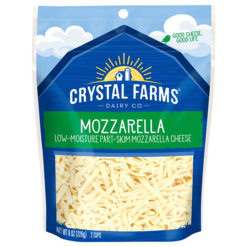 Crystal Farms Cheese, Part-Skim, Low-Moisture, Mozzarella