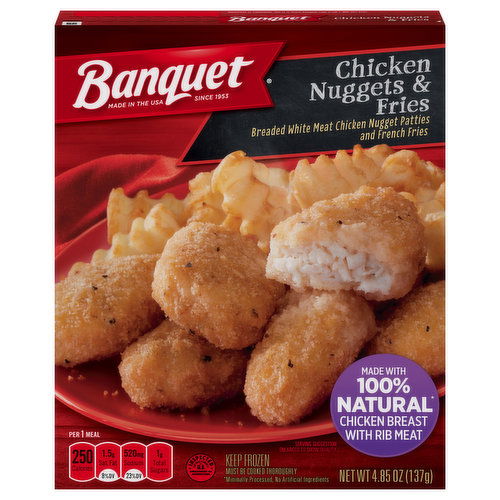 Banquet Chicken Nuggets and Fries, Frozen Meal