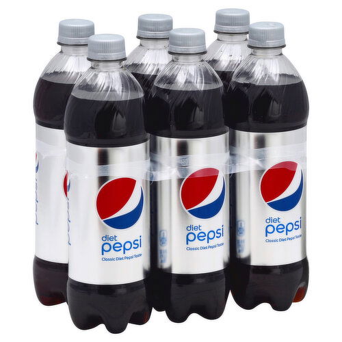 Pepsi Soda, Diet, 12 fl oz, 6 Pack