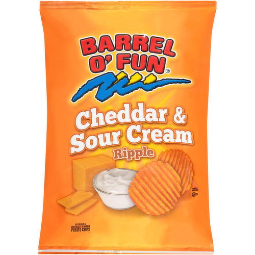 Barrel O'Fun Cheddar & Sour Cream Ripple Potato Chips