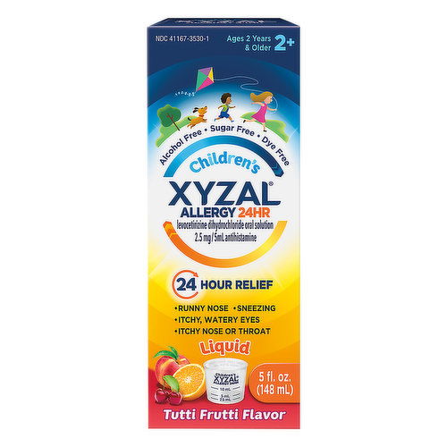 XYZAL Allergy, 24 HR, Children's, Liquid, Tutti Frutti Flavor