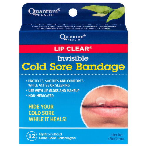 Lip Clear Cold Sore Bandages, Invisible, Hydrocolloid