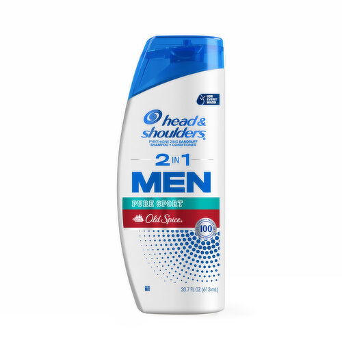 Head & Shoulders Men Mens 2 in 1 Dandruff Shampoo and Conditioner, Old Spice Pure Sport, 20.7 oz