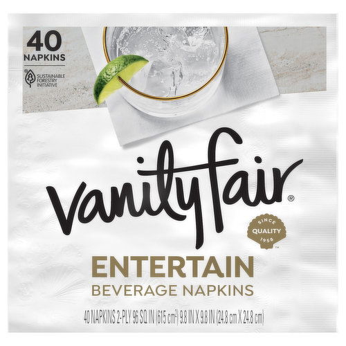 Vanity Fair Beverage Napkins, 2-Ply