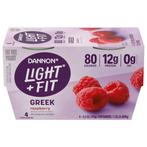 Dannon Light + Fit Fat Free Greek Raspberry Yogurt