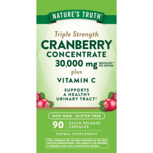 Nature's Truth Cranberry Concentrate, Triple Strength, 30000 mg, Capsules