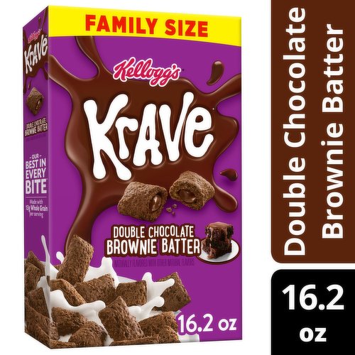 Krave Cold Breakfast Cereal, Brownie Batter, Family Size