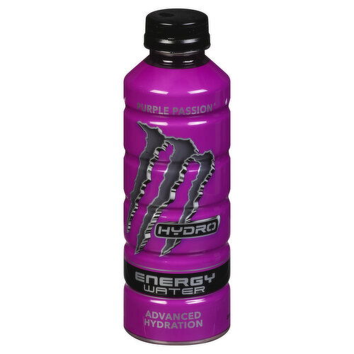 Monster Energy Water Energy Drink, Purple Passion, Advanced Hydration