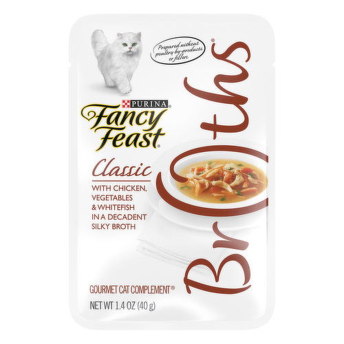 Fancy Feast Broths Limited Ingredient Wet Cat Food Complement, Broths Classic With Chicken & Whitefish