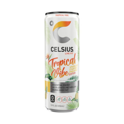 CELSIUS Sparkling Tropical Vibe, Essential Energy Drink