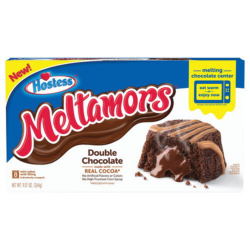 Hostess Meltamors Cakes, with Filling, Double Chocolate, Mini