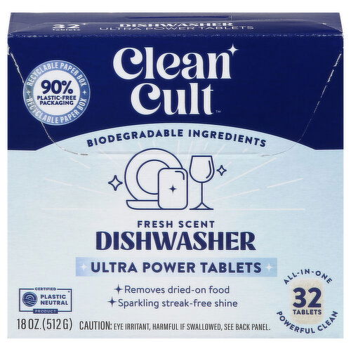 Cleancult Dishwasher, Ultra Power, Fresh Scent, Tablets