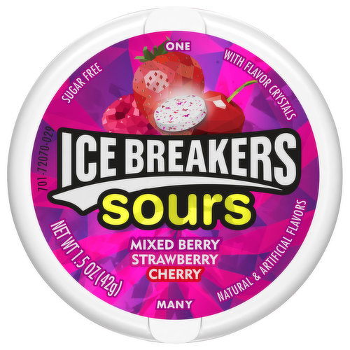 Ice Breakers Sours Mints, Mixed Berry, Strawberry, Cherry