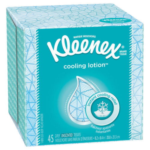 Kleenex Cooling Lotion Tissues, Unscented, 2-Ply