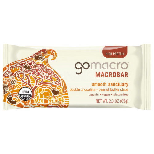 GoMacro Smooth Sanctuary Double Chocolate + Peanut Butter Chips Macrobar