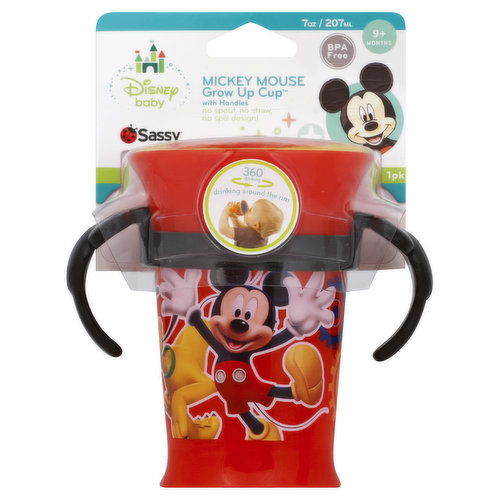 Sassy Disney Baby Grow Up Cup, with Handles, Mickey Mouse, 9+ Months, 7 Ounce, 1 Pack