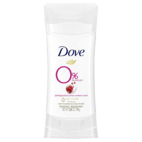 Dove Deodorant, Pomegranate & Lemon Verbena Scent, 0% Aluminum