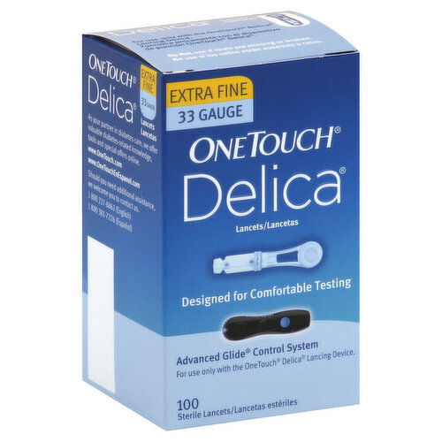 OneTouch Delica Lancets, 33 Gauge, Extra Fine