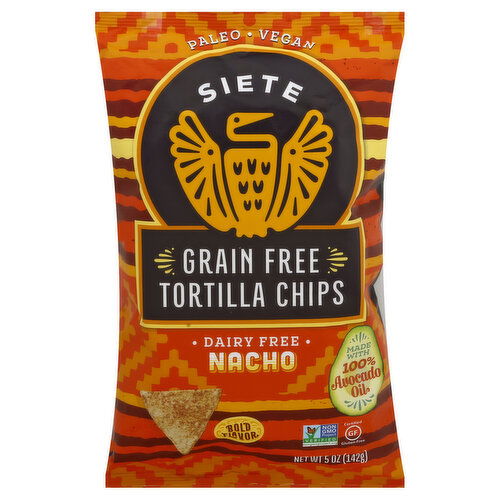 Siete Tortilla Chips, Grain Free, Nacho