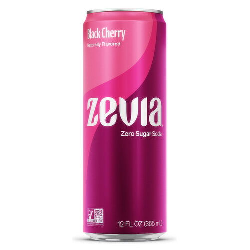 Zevia Soda, Zero Calorie, Black Cherry