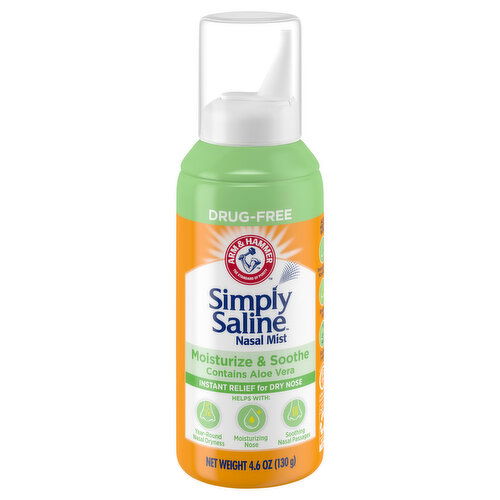 Arm & Hammer Simply Saline Nasal Mist, Drug-Free