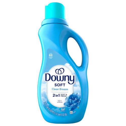 Downy Fabric Softener, 2 in 1, Clean Breeze, Soft