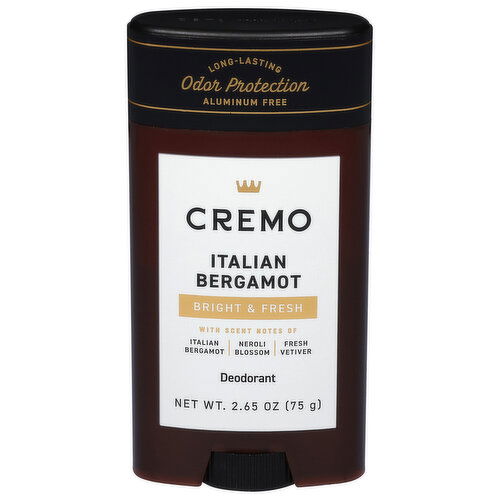 Cremo Bright & Fresh Italian Bergamot Deodorant