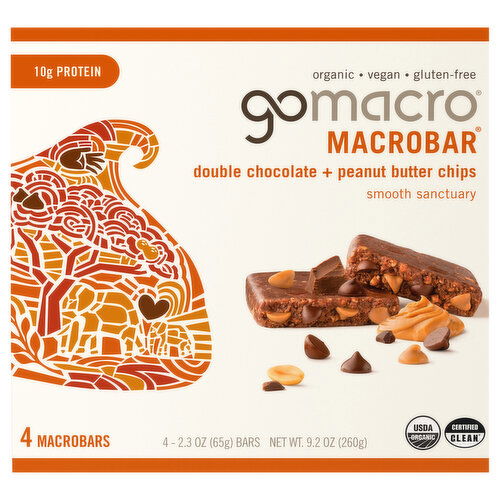 GoMacro Smooth Sanctuary Double Chocolate + Peanut Butter Chips MacroBar