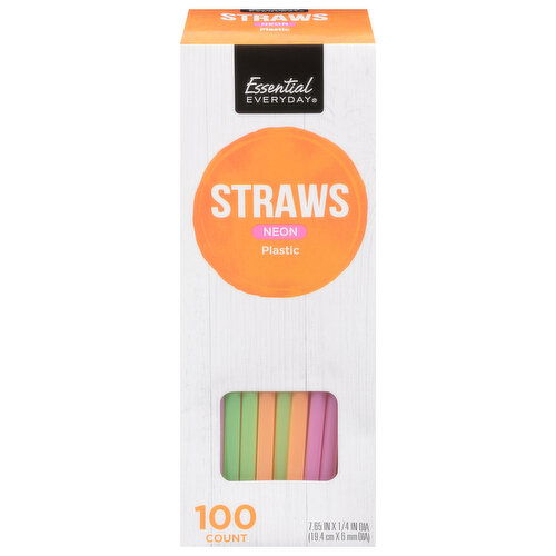 Essential Everyday Straws, Neon, Plastic