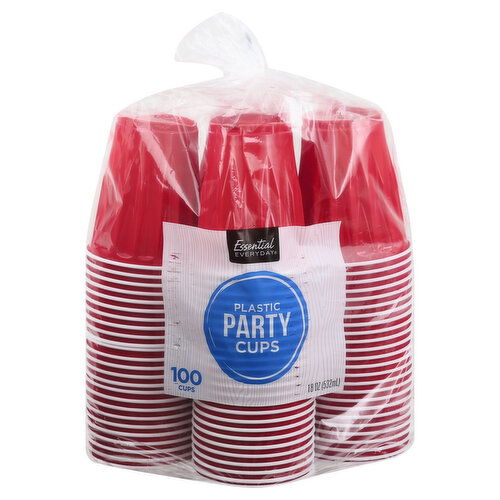 Essential Everyday Party Cups, Plastic, 18 Ounces