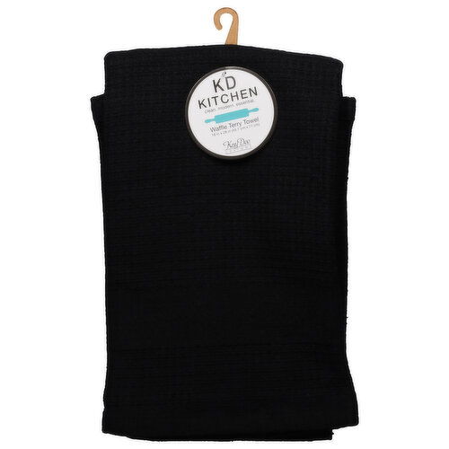 KD Kitchen Towel, Waffle Terry, Onyx