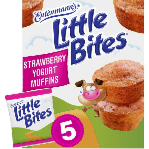 Entenmann's Little Bites Strawberry Yogurt Strawberry Mini Muffins, 5 packs, (4 ct each), 8.25 lbs  Case