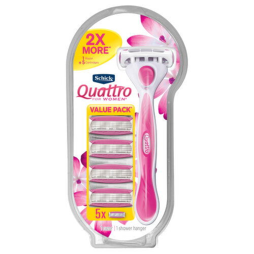 Schick Quattro Razor, For Women, Value Pack