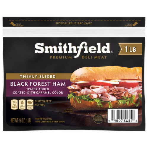 Smithfield Ham, Black Forest, Thinly Sliced