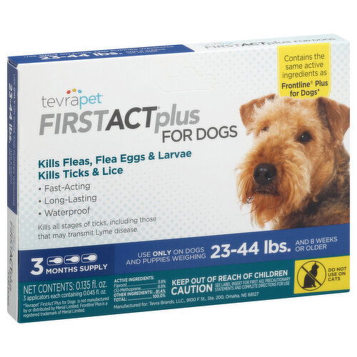 TevraPet FirstAct Plus Flea & Ticks Prevention, for Dogs