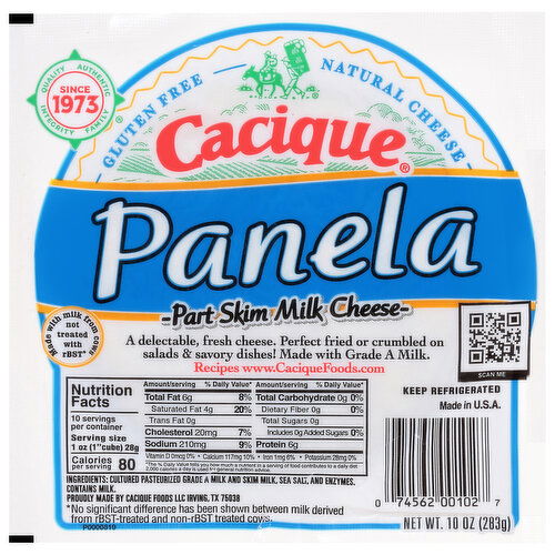 Cacique cheese Part Skim Milk Panela Cheese