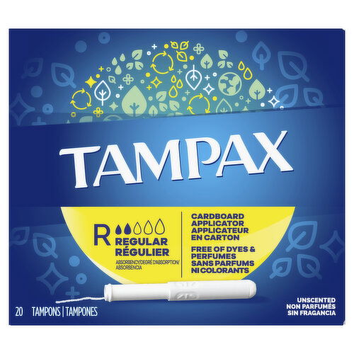 Tampax Tampax Cardboard Tampons Regular Absorbency, 20 Ct