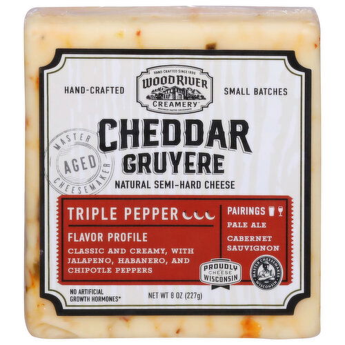 Wood River Creamery Cheese, Triple Pepper, Cheddar, Gruyere