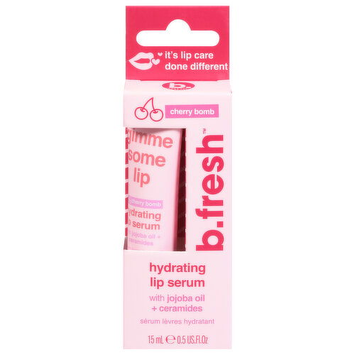 b.fresh Lip Serum, with Jojoba Oil + Ceramides, Cherry Bomb, Hydrating