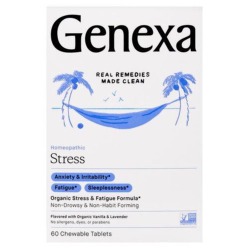 Genexa Stress Relief, Homeopathic, Vanilla & Lavender, Chewable Tablets