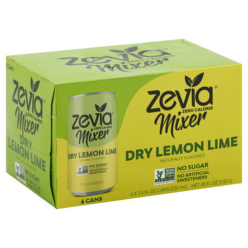 Zevia Mixer, Zero Calorie, Dry Lemon Lime