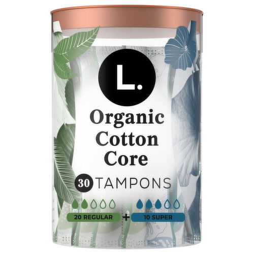 L. Organic Cotton Cotton Tampons Regular/Super Absorbency