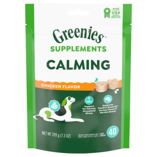 Greenies Supplements, Chicken Flavor, Calming