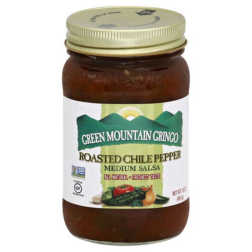 Green Mountain Gringo Salsa, Roasted Chile Pepper, Medium