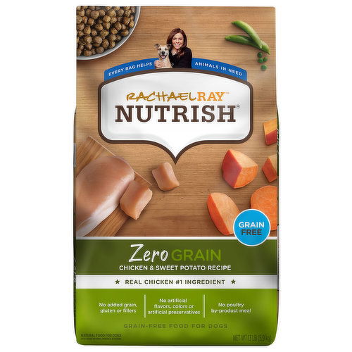 Rachael Ray Nutrish Food for Dogs, Zero Grain, Chicken & Sweet Potato Recipe
