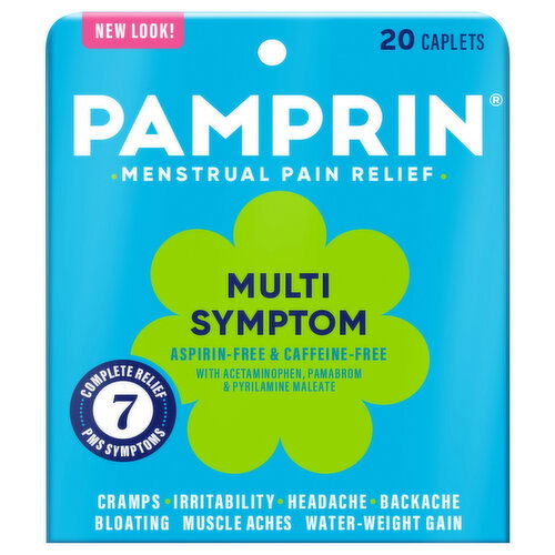Pamprin Menstrual Pain Relief, Maximum Strength, Multi-Symptom, Caplets