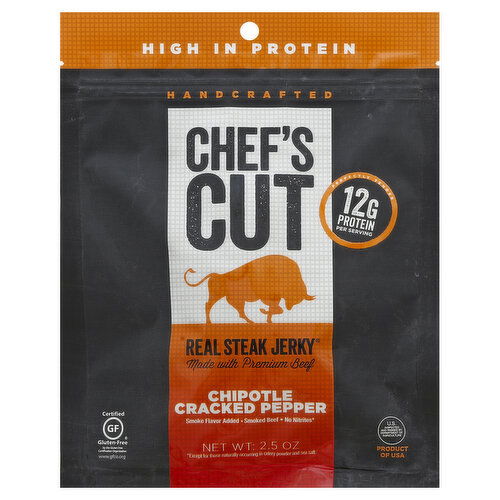 Chef's Cut Jerky, Real Steak, Chipotle Cracked Pepper