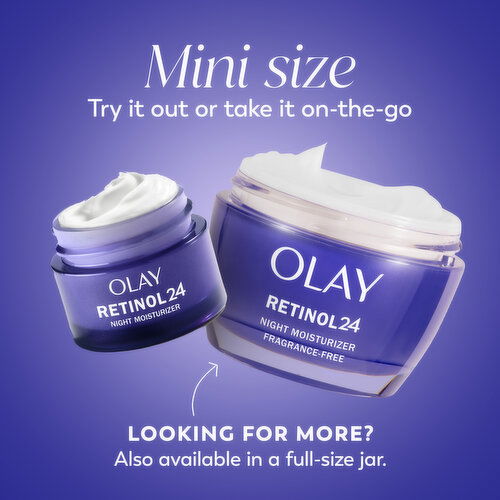 Olay Regenerist Olay Retinol 24 Mini, Smooth - Renew - Hydrate Night Face Moisturizer, Fragrance-Free, Trial Size 0.5 oz
