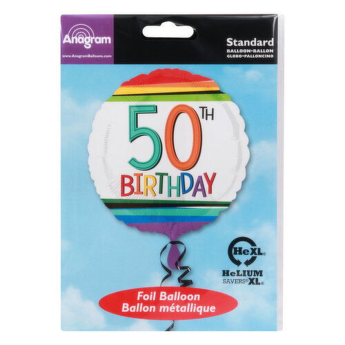 Anagram Foil Balloon, 50th Birthday, Helium XL