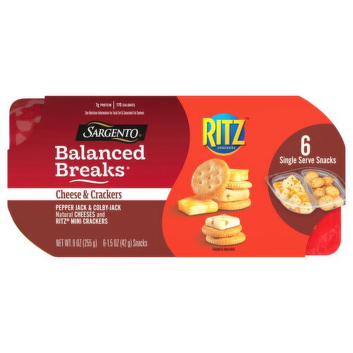 Sargento Balanced Breaks, Cheese & Crackers, Pepper Jack & Colby-Jack Cheeses/Ritz Mini Crackers